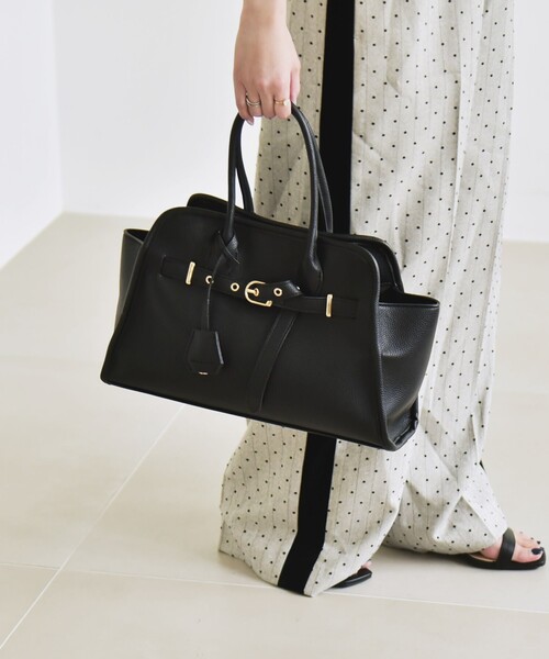 quaranciel: 2way 金具 ベルト スクエア トート バッグ（A4対応