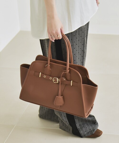 quaranciel: 2way 金具 ベルト スクエア トート バッグ（A4対応