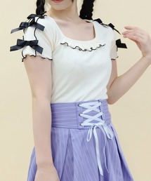 axes femme POETIQUE | メローリボンカットプルオーバー(Tシャツ/カットソー)