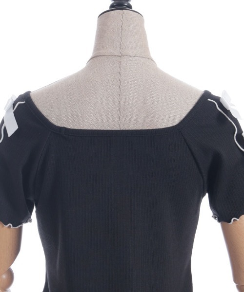 axes femme POETIQUE（アクシーズファムポエティック）の「メローリボンカットプルオーバー（Tシャツ/カットソー・レディース・キナリ/サックスブルー/ブラック・MEDIUM）」の12枚目の写真