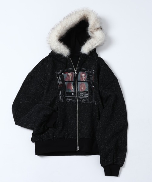 JEANASIS 25quee カコウプリントZIPパーカー 25quee】カコウプリントZIPパーカー/580779（パーカー）｜JEANASIS