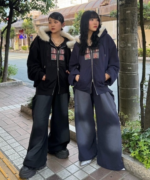 25quee】カコウプリントZIPパーカー/580779（パーカー）｜JEANASIS