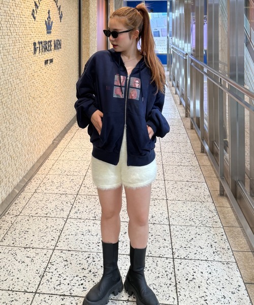 25quee】カコウプリントZIPパーカー/580779（パーカー）｜JEANASIS