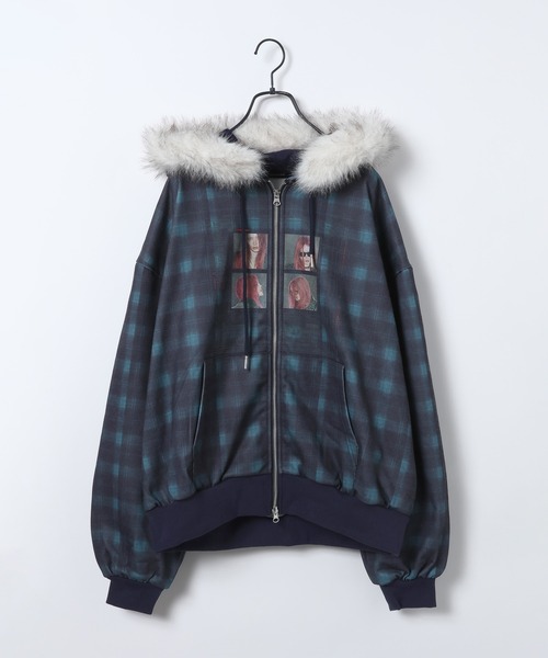 25quee】カコウプリントZIPパーカー/580779（パーカー）｜JEANASIS