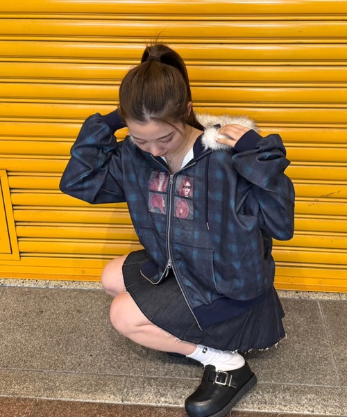 JEANASIS（ジーナシス）の「【25quee】カコウプリントZIPパーカー