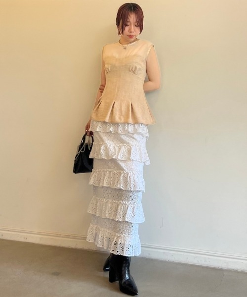 HONEY MI HONEY（ハニーミーハニー）の「flannel corset tops（シャツ/ブラウス・レディース・ベージュ/グレー/ブラック・FREE）」の17枚目の写真