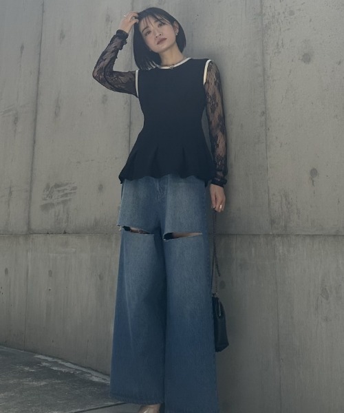 HONEY MI HONEY（ハニーミーハニー）の「flannel corset tops（シャツ/ブラウス・レディース・ベージュ/グレー/ブラック・FREE）」の13枚目の写真