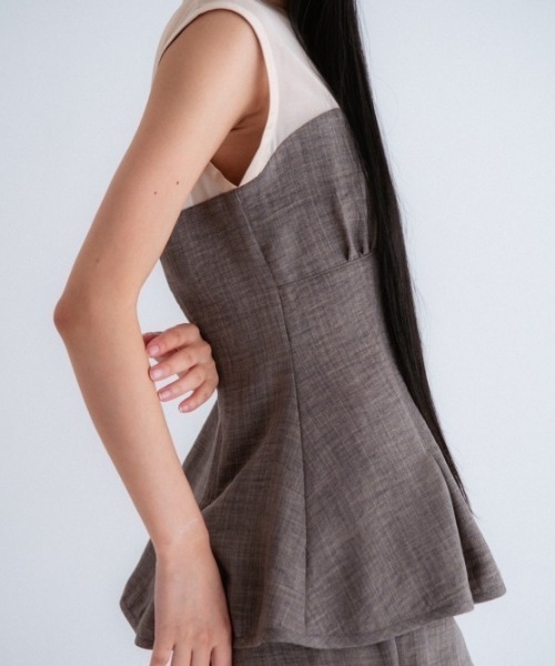 HONEY MI HONEY（ハニーミーハニー）の「flannel corset tops（シャツ/ブラウス・レディース・ベージュ/グレー/ブラック・FREE）」の10枚目の写真