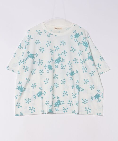 tシャツ (BD)「BARNDOOR」総柄 プリント ドルマンスリーブ Tシャツ レディース BD)【BARNDOOR】総柄 プリント ドルマンスリーブ Tシャツ（T