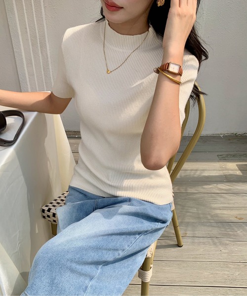 rus PLUMA ハイネック　半袖 ニット rus PLUMA ハイネック 半袖 ニット rus PLUMA ハイネック 半袖 ニット