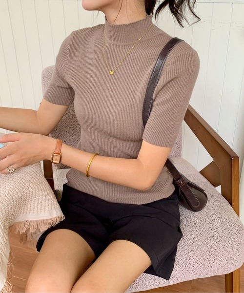 rus PLUMA ハイネック　半袖 ニット rus PLUMA ハイネック 半袖 ニット