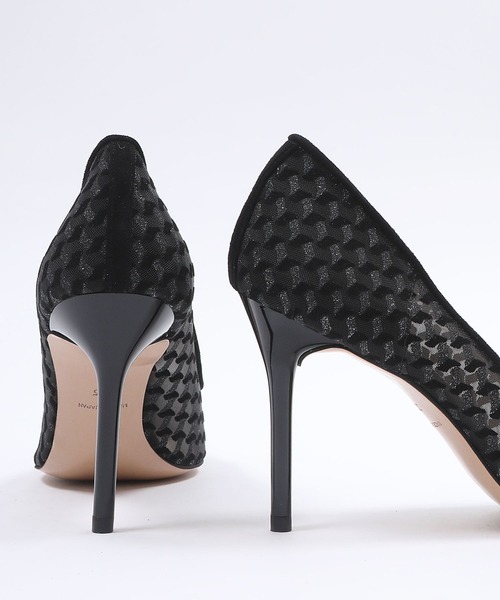 SEVEN TWELVE THIRTY(セヴントゥエルヴサーティー)の「スティレットヒール 柄チュールパンプス(パンプス・レディース・ブラック/グレイッシュベージュ/グリーン・22cm/22.5cm/23cm/23.5cm/24cm/24.5cm)」の8枚目の写真