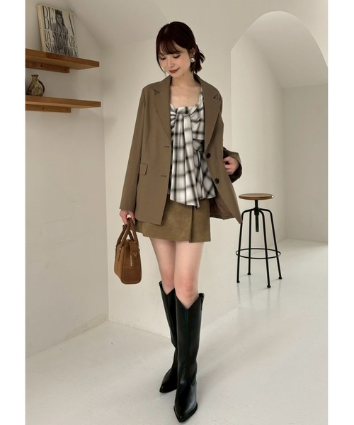 FRAY I.D(フレイアイディー)の「シングルテーラードジャケット(テーラードジャケット・レディース・ネイビー/チェック/キャメル・0/1)」の9枚目の写真