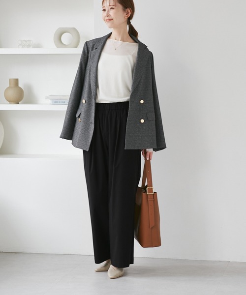 ROPE' PICNIC(ロペピクニック)の「キレイ目イージーワイドパンツ/UVカット(その他パンツ・レディース・ブラック/チャコールグレー/ベージュ系その他2/ダークブラウン・M/S/L)」の10枚目の写真