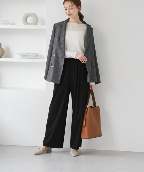 ROPE' PICNIC(ロペピクニック)の「キレイ目イージーワイドパンツ/UVカット(その他パンツ・レディース・ブラック/チャコールグレー/ベージュ系その他2/ダークブラウン・M/S/L)」の11枚目の写真