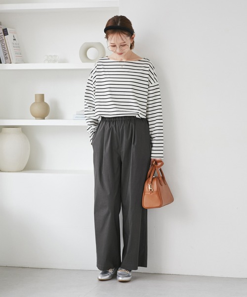 ROPE' PICNIC(ロペピクニック)の「キレイ目イージーワイドパンツ/UVカット(その他パンツ・レディース・ブラック/チャコールグレー/ベージュ系その他2/ダークブラウン・M/S/L)」の16枚目の写真