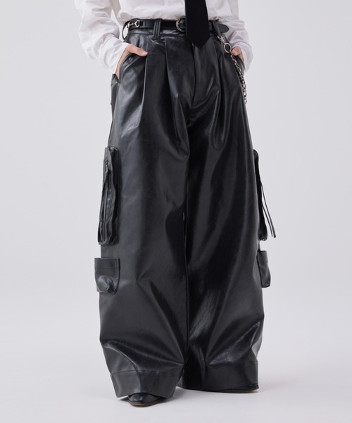 Vintage like military cargo pants ( fake leather )/ヴィンテージ