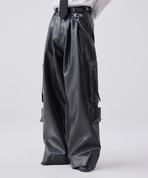 Vintage like military cargo pants ( fake leather )/ヴィンテージ