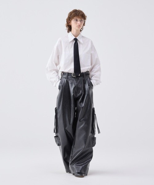 【soerte】Vintage like military cargo pant Vintage like military cargo pants ( fake leather )/ヴィンテージ