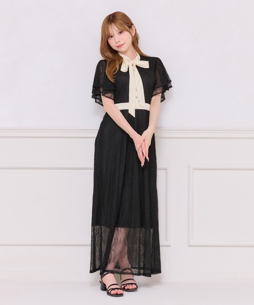 apres jour アプレジュール 袖フレアマーメイドワンピース apres jour