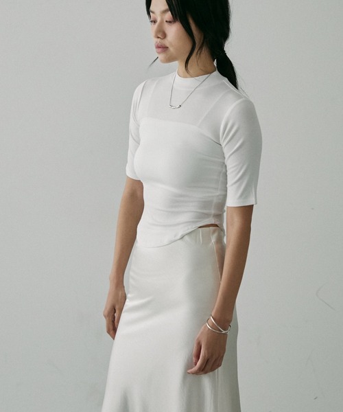 NUJOH(ヌゾ)の「Shear Summer Turtleneck / シアー サマー タートルネック(Tシャツ/カットソー・レディース・ホワイト/ブラック・FREE)」の18枚目の写真