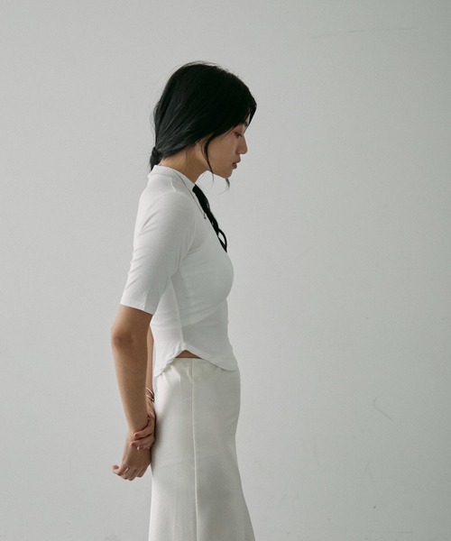 NUJOH(ヌゾ)の「Shear Summer Turtleneck / シアー サマー タートルネック(Tシャツ/カットソー・レディース・ホワイト/ブラック・FREE)」の20枚目の写真