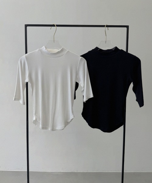 NUJOH(ヌゾ)の「Shear Summer Turtleneck / シアー サマー タートルネック(Tシャツ/カットソー・レディース・ホワイト/ブラック・FREE)」の14枚目の写真