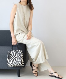 シワ加工バックスリットサロペット