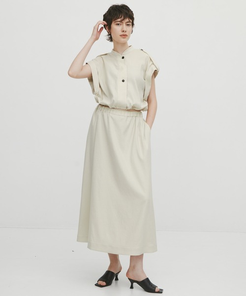 ブラウス シャツ 「THE TOKYO/ザトウキョウ」Stand Collar Weist Gather Blouse/スタンドカラーウエストギャザー THE TOKYO/ザトウキョウ】Stand Collar Weist Gather Blouse