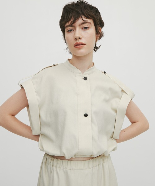 ブラウス シャツ 「THE TOKYO/ザトウキョウ」Stand Collar Weist Gather Blouse/スタンドカラーウエストギャザー THE TOKYO/ザトウキョウ】Stand Collar Weist Gather Blouse