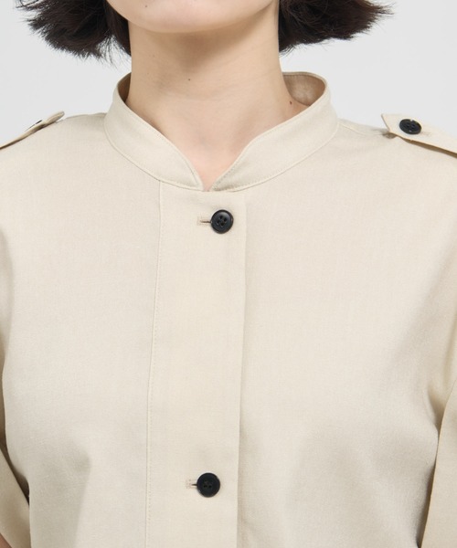 THE TOKYO/ザトウキョウ】Stand Collar Weist Gather Blouse