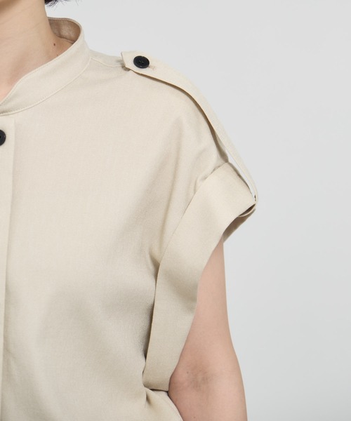 ブラウス シャツ 「THE TOKYO/ザトウキョウ」Stand Collar Weist Gather Blouse/スタンドカラーウエストギャザー THE TOKYO/ザトウキョウ】Stand Collar Weist Gather Blouse