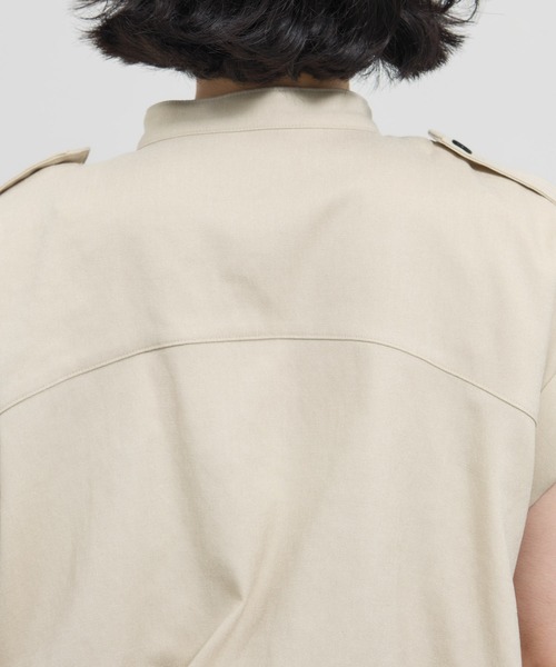 THE TOKYO/ザトウキョウ】Stand Collar Weist Gather Blouse