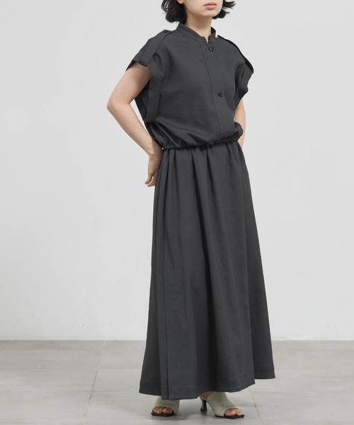 ブラウス シャツ 「THE TOKYO/ザトウキョウ」Stand Collar Weist Gather Blouse/スタンドカラーウエストギャザー THE TOKYO/ザトウキョウ】Stand Collar Weist Gather Blouse