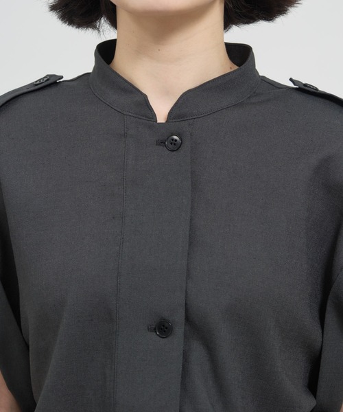 THE TOKYO/ザトウキョウ】Stand Collar Weist Gather Blouse
