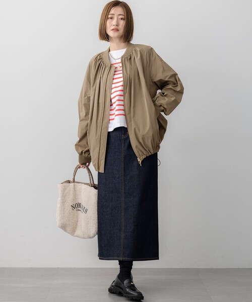 23区(ニジュウサンク)の「【撥水加工】ソフトメモリータフタ ミドル丈 ブルゾン(その他アウター・レディース・カーキ系/ブラック系・38)」の6枚目の写真