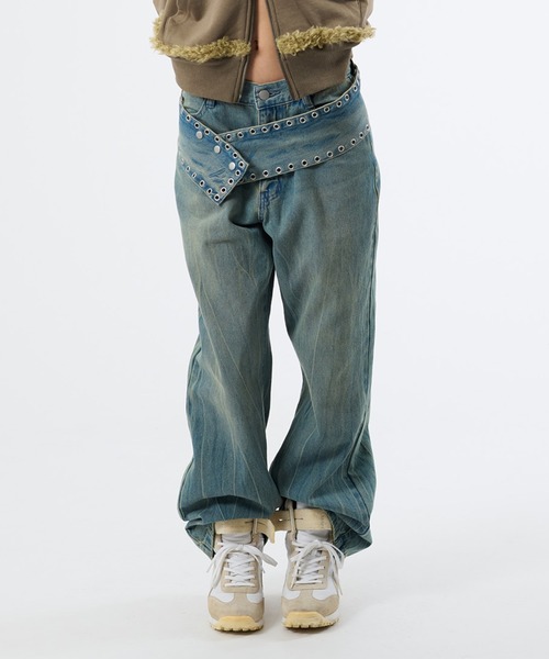 FTW(エフティダブリュー)の「EYELET BELT DENIM(デニムパンツ・レディース・LT.GRY/Black/LT.Blue・MEDIUM/SMALL)」の3枚目の写真