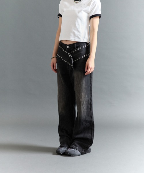FTW(エフティダブリュー)の「EYELET BELT DENIM(デニムパンツ・レディース・LT.GRY/Black/LT.Blue・MEDIUM/SMALL)」の6枚目の写真