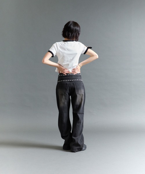 FTW(エフティダブリュー)の「EYELET BELT DENIM(デニムパンツ・レディース・LT.GRY/Black/LT.Blue・MEDIUM/SMALL)」の9枚目の写真