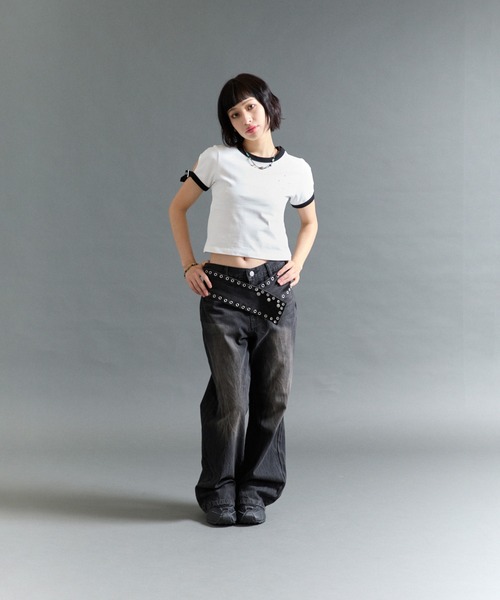FTW(エフティダブリュー)の「EYELET BELT DENIM(デニムパンツ・レディース・LT.GRY/Black/LT.Blue・MEDIUM/SMALL)」の8枚目の写真