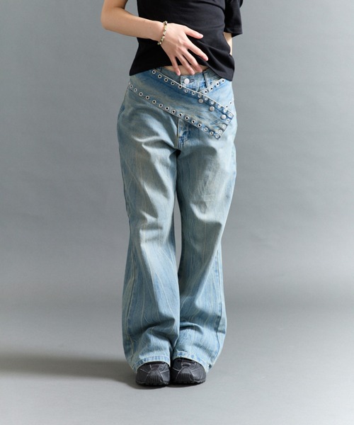 パンツ Eyelet Baggy Denim Pants セール】EYELET BELT DENIM（デニムパンツ）｜FTW（エフティダブリュー