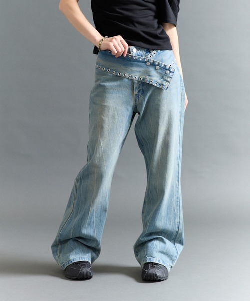 セール】EYELET BELT DENIM（デニムパンツ）｜FTW（エフティダブリュー