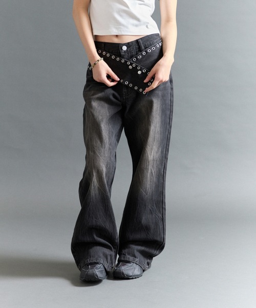 FTW(エフティダブリュー)の「EYELET BELT DENIM(デニムパンツ・レディース・LT.GRY/Black/LT.Blue・MEDIUM/SMALL)」の4枚目の写真