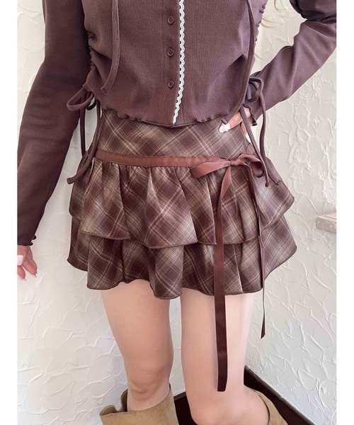 G*y様 ブラウンチェック フリルミニスカート(ズボン) エーアールエムジー ar/mg 【Un】【LA2319sk】【it