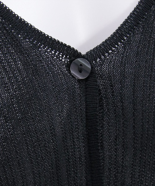 clear（クリア）の「シアーメロウニットカーディガン[オフィスカジュアル 着回し抜群 大人]（カーディガン/ボレロ・レディース・ブラック/レッド/アイボリー・F）」の10枚目の写真