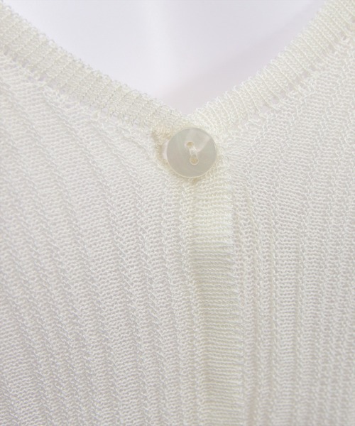 clear（クリア）の「シアーメロウニットカーディガン[オフィスカジュアル 着回し抜群 大人]（カーディガン/ボレロ・レディース・ブラック/レッド/アイボリー・F）」の9枚目の写真