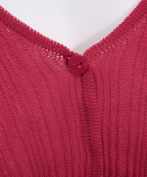 clear（クリア）の「シアーメロウニットカーディガン[オフィスカジュアル 着回し抜群 大人]（カーディガン/ボレロ・レディース・ブラック/レッド/アイボリー・F）」の11枚目の写真