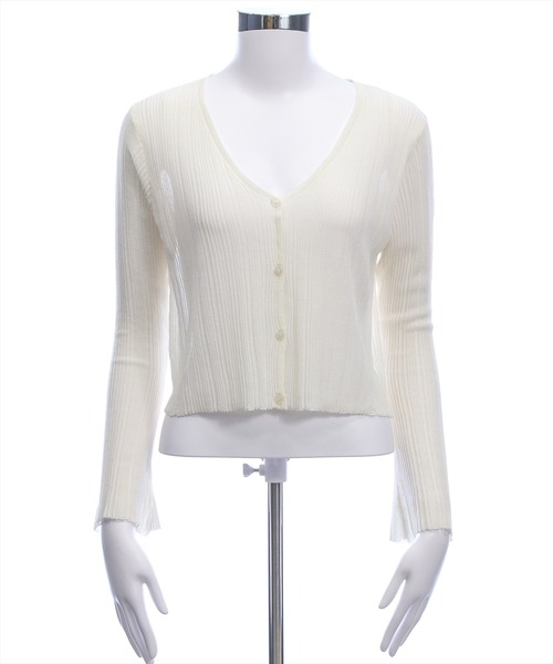 clear（クリア）の「シアーメロウニットカーディガン[オフィスカジュアル 着回し抜群 大人]（カーディガン/ボレロ・レディース・ブラック/レッド/アイボリー・F）」の21枚目の写真