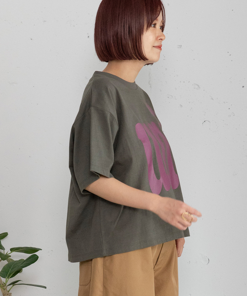 POU DOU DOU（プードゥドゥ）の「uniビッグロゴTシャツ（Tシャツ/カットソー・レディース・ダークグレー/キナリ/ライトブルー・M）」の11枚目の写真