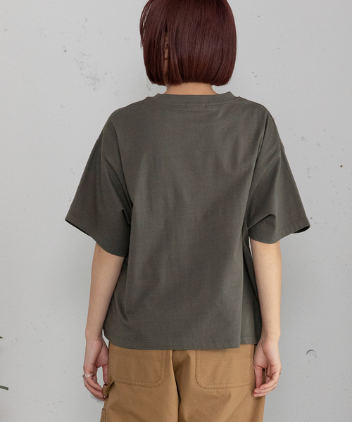 POU DOU DOU（プードゥドゥ）の「uniビッグロゴTシャツ（Tシャツ/カットソー・レディース・ダークグレー/キナリ/ライトブルー・M）」の12枚目の写真